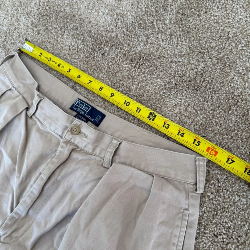 Polo Ralph Lauren Tyler Short Mens 34 (fits 32) Khaki Tan Pleated Chino Shorts